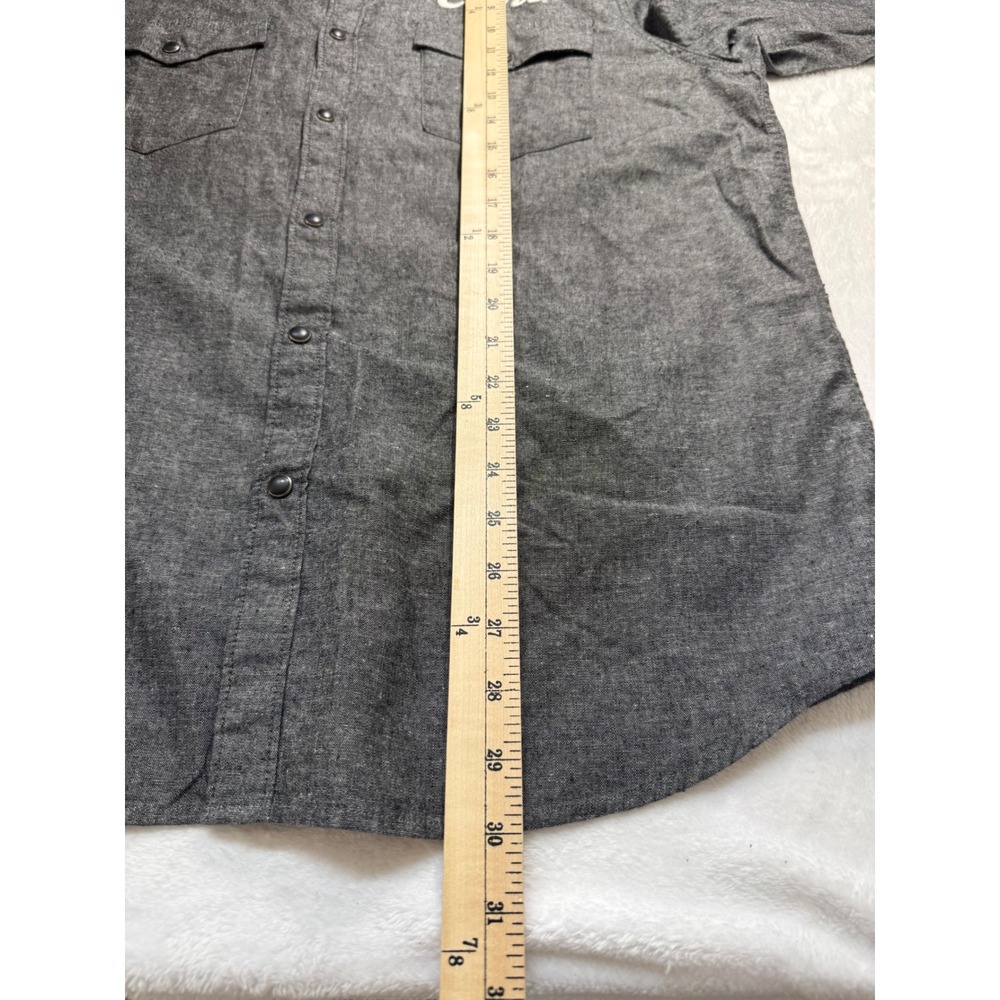 NWT Lucky Brand Coors Banquet Rodeo Western Shirt Mens Large Grey Cotton Linen - Picture 7 of 7